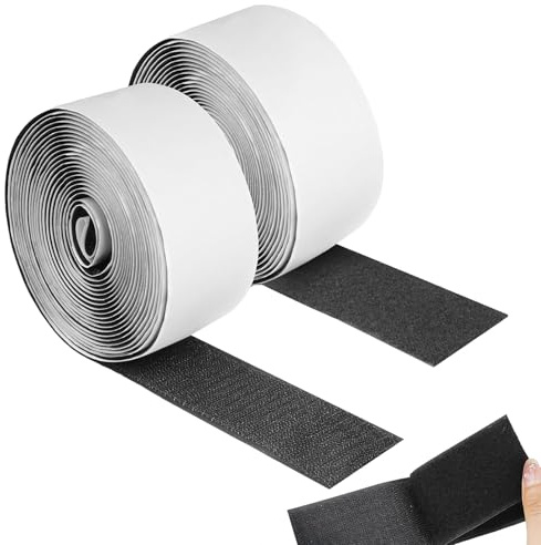 Klettband Selbstklebend Extra Stark, 6m x 50mm Klettband Selbstklebend Weiß 6m Klettbänder Hakenband Klettstreifen Doppelseitiges Klettverschluss zum Kleben