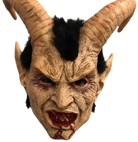 RuFengz Lucifer Maske Erwachsene - Gruseliger Teufel Krampus Maske Terrifier Ziege Halloween Maske Horror Krampusmaske Krampus Kostüme Party Requisiten Karneval Cosplay