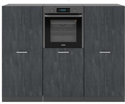 Vicco Küchenblock R-Line, Schwarz Beton/Anthrazit, 180 cm ohne Arbeitsplatte, zur individuellen Erweiterung und flexiblen Anordnung der Module