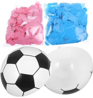 VILLFUL Pallone Calcio Rivelazione Ragazza Con Colorati Articolo Festa Shower o Compleanno Design Sportivo