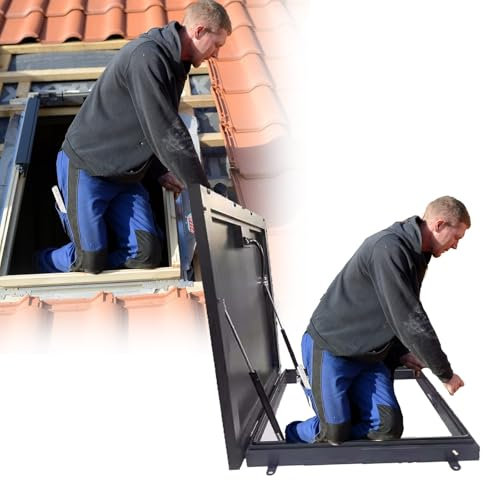 Heavy-Duty Roof Access Hatch for Pitched Roof, Extra Large Rooftop Manhole Cover - Aluminium Frame, Roof Vent Escape Hatch Plate, Outdoor Attic Security Door Wellhead Lid(LXW-90x50cm/35.4x19.7in)