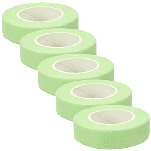 LOLIPPYY Cinta para Extensiones de Pestañas Transpirable y Fácil de Rasgar, Cinta de Maquillaje de Tela No Tejida 1.2 Cm X 9 M, 5 Rollos para Aplicación Profesional