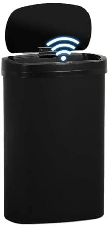 CAFIEDR Poubelle de Cuisine de 13 gallons, Poubelle en Plastique de 50 litres, Poubelle Automatique sans Contact, Poubelle à détecteur de Mouvement avec Couvercle, Poubelle à déchets