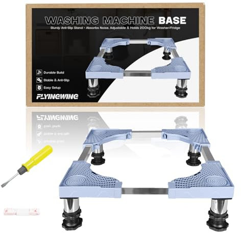 Mini support de machine à laver avec 4 pieds solides (10-17 cm de haut), base réglable pour réfrigérateur/congélateur, plate-forme à linge multifonction pour appareils ménagers, charge maximale de 200