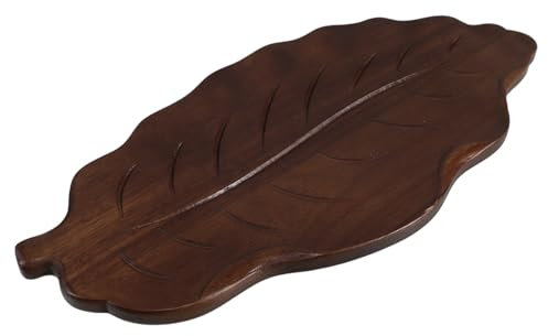 Luxshiny Vassoio in Legno Forma Di Foglia Per Servire Cibo Piccolo Vassoio in Legno Per Tavolino Da Caffè Per Antipasti Decorativo Per Cucina