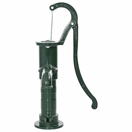 Schwengelpumpe Gusseisen für Gartenbewässerung - Robuste Handpumpe aus Gusseisen für Brunnen und Teiche - Langlebig und Wartungsarm