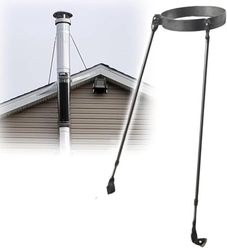 Dia 10 11 12 13 14 15 16 22 25 cm Outdoor Heavy Duty Pipes Bracket, Wall/Roof Chimney Support Kit Metal Stove Pipe Fixing Brace with Screws,Dia 210mm