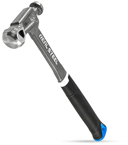 Real Steel Ball Peen Hammer oz, One Piece Forged Metalworking Tool Ball Pein Hammer 0660