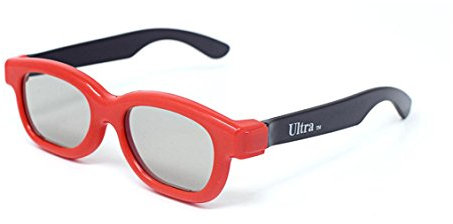 Ultra 3 Red and Black Childrens Passive 3D Glasses Kids for Use with all Passive TVs Cinema Projectors and RealD Films Movies Circular Polarised 3D Glasses Passive Kids Movies Cinema 3D Glasses