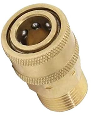 M22 Quick Release Connector to 1/4inch Male Adapter Pressure Washer Coupling, Durable Brass, Quick Release