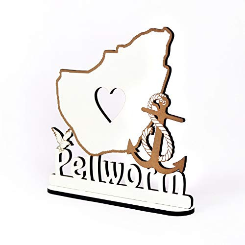 Insel Pellworm - Schild zum Hinstellen - Anker Möwe