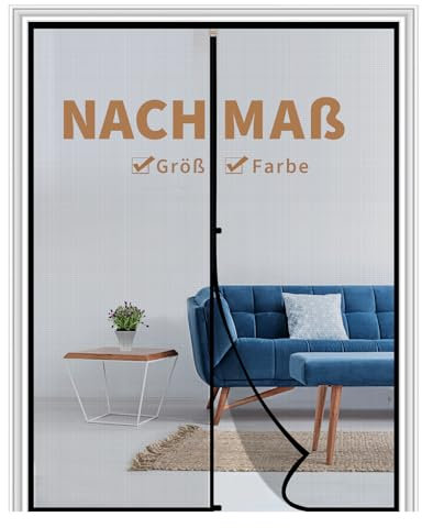 Yotache Fliegengitter Magnet auf Maß Customized Mückenschutz Tür，Insektenschutz Balkontür mit Magnetband, Anpassend innerhalb 400cm Breite，Kinderleichte Klebemontage Ohne Bohren