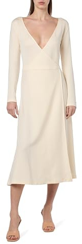 Tommy Hilfiger Vestido envolvente Mujer Cuello de pico, Blanco (Calico), XXS