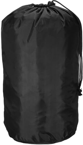 PATIKIL Stuff Sack, 10 x 20 Inch Waterproof Outdoor Storage Sack Portable Drawstring Dust Flap Bag for Camping, Black