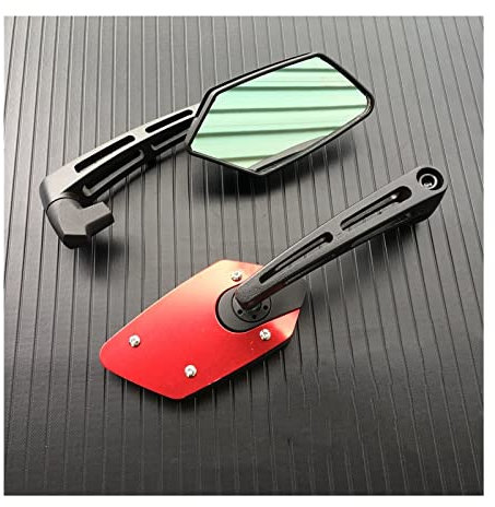 KWAYA Rückspiegel Spiegel Universal 8mm 10mm Motorrad Aluminium ABS Seitenspiegel Scooter E-Bike 360 ​​Grad Gedrehte Rückspiegel Konvexspiegel Lenkerendenspiegel (Color : 4)