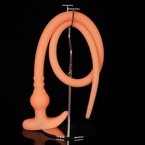 Jixaxe Leuchtend Extra Lang Hohl Analplug Analkette Vaginaldusche Anal Spülung Analtunnel Offener Buttplug Butt Plug SM Anal Plug Dilatator Erotik Sexspielzeug Männer Frauen Paare （Klein + Spritze）
