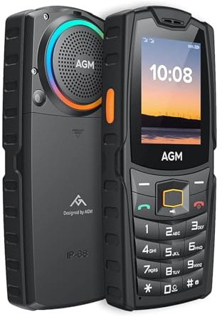 AGM M6 Rugged Feature Cell Phone, 4G Basic Mobile Phones, Waterproof | Drop-Proof, Large Buttons | Large Font, 109dB Powerful Speaker, Dual SIM, 2500 mAh (M6 ST, Basic Phone)