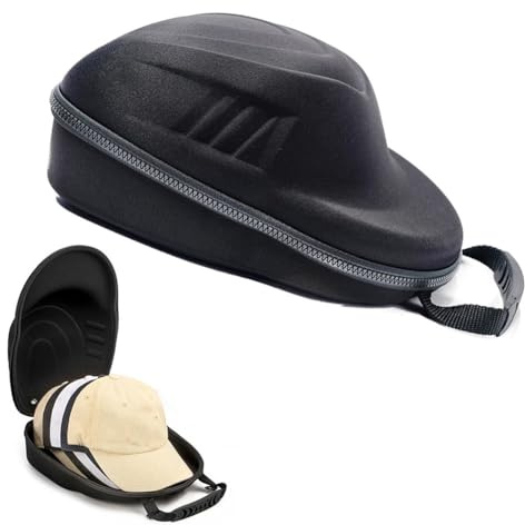 WIIYENA Boîte de rangement rigide pour casquette de baseball avec trous de ventilation, sac de transport pour chapeau de voyage, 30 x 12 x 23 cm