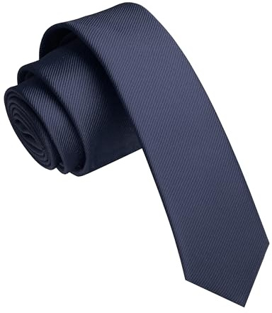 JEMYGINS Cravate fine de 4 cm de couleur unie pour homme (4 cm), bleu marine, general