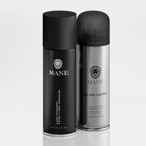 Mane Hair Thickening Spray 200 ml with Seal & Control 200 ml Fixing Spray -12 Colours (Mittelbraun)