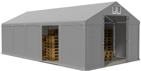 DAS COMPANY Lagerzelt 5x10m wasserdicht grau Zelt 560g/m² PVC Plane hochwertig Zelthalle Summer SD - Faltpavillon, Gartenpavillon, Pavillon, Lagerzelt, Gartenhaus, Zeltgarage, Garagenzelt - Partyzelt