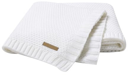 Odot Copertina Neonato Bimbo e Bimba 80 x 100 cm, Acrilico Tessuto a Maglia, Coperta Bambini per Passeggini, Coperta Culla Neonato Invernale, Idea Regalo per La Nascita