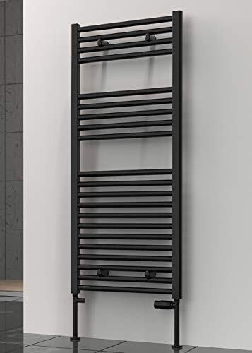 Reina Premium Radiateur de serviette plat chauffant Noir 400 mm x 1200 mm