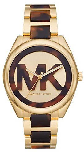 Michael Kors Janelle Montre pour Femmes, Mouvement à Quartz avec Bracelet en Acier Inoxydable Ou en Cuir