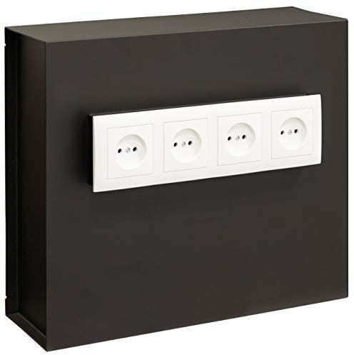 Arregui Socket 23000W-S2 Cassaforte a muro, invisibile dietro 4 prese di corrente, 35x40x13 mm, 15 L