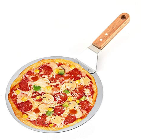 Pelle à pizza ronde avec poignée en bois pour transférer des gâteaux, des pizzas, du pain, des gâteaux