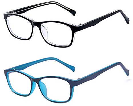 Outray Blaulichtblockierende Brillen für Jungen und Mädchen, quadratischer Rahmen, Anti-Blaustrahl, Computerspielbrille für Kinder/Teenager, 2 Stück, Set4, 13.5 cm (Pack of 1)
