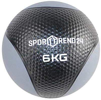 Sporttrend 24® Medizinball 1kg, 2kg, 3kg, 4kg, 5kg, 6kg, 7kg, 8kg, 9kg, 10kg, 12 kg in schwarz | Gewichtsball, Trainingsball, Gewicht Ball, Bälle, Fitness (Schwarz, 6 kg)