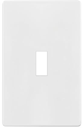 ENERLITES Placa de pared para interruptor de palanca sin tornillos, cubierta de interruptor de luz, tamaño estándar de 1 banda, 4.7 x 2.9 pulgadas, policarbonato termoplástico irrompible, SI8811-W,