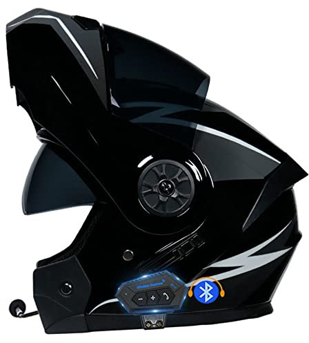 CNNGU Klapphelm Motorradhelm, Bluetooth Integralhelm, Mit Doppelvisier, ECE Genehmigt, Hochfeste Schale, Atmungsaktiv Und Bequem, Für Erwachsene, Frauen Und Männer