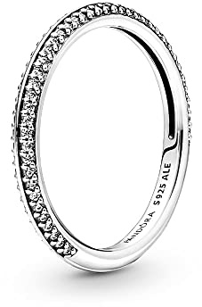 PANDORA ME Anello con pavé in argento Sterling con zirconia cubica trasparente, 54