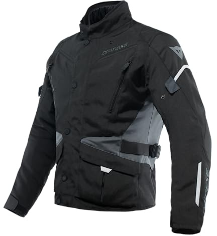 Dainese - Tempest 3 D-Dry, Chaqueta de moto Touring para Hombre, Impermeable, Forro Térmico Desmontable, Protectores de Hombros y Codos, Negro/Negro/Ébano, 46