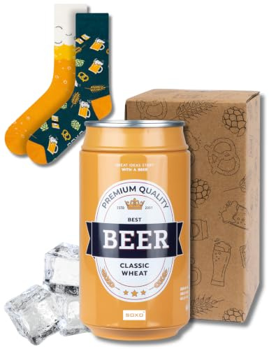 soxo Pack Cervezas Para Regalar - Calcetines Hombre Divertidos Lata 40-45