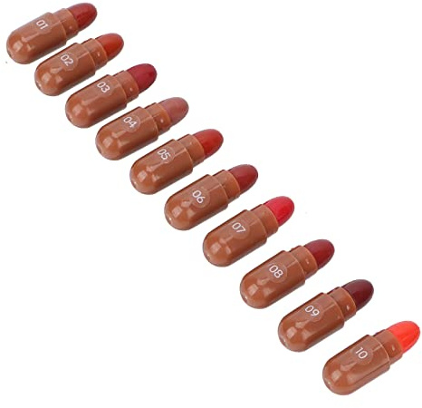 Brrnoo Set di rossetti a capsula, 10 colori, mini caramelle, opachi, resistenti all'acqua, set per il trucco delle labbra multicolore