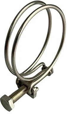 Lot de 10 colliers de serrage à double fil en acier inoxydable pour tuyau d'étang 50-57 mm