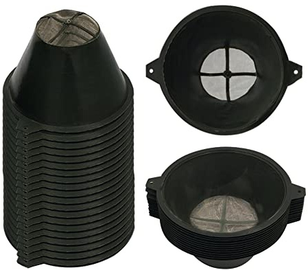 30Pcs Paint Filter Plastic Paint Strainer with Fine Nylon Mesh Reusable Industrial Nylon Mesh Paint Filter for Filter Oil, Water Based Oil Paints, Food Residue(Black)