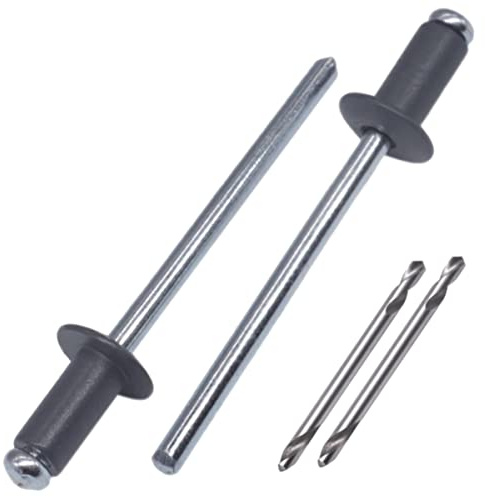 SKIR'CO (600 Stück) Blindnieten lackiert 3,2 x 8 mm, Aluminium Popnieten, Bohrer enthalten (Anthrazitgrau RAL 7016)