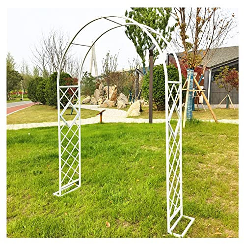 LQSSA Arches de Jardin En Métal, Arc Rose Déco Romantique, Pour Les Plantes D'Escalade Treillis, Décoration/White/140 * 230Cm