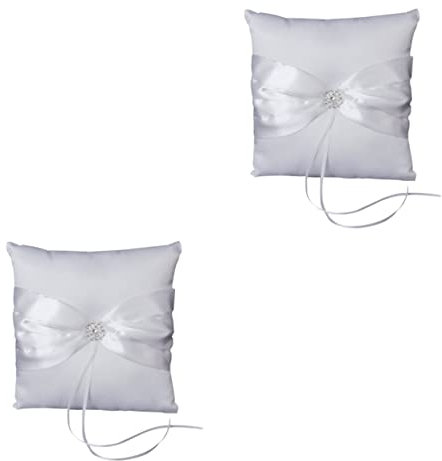 Abaodam 2 Stücke Braut Kissen 10cm Satin Träger Kissen Mit Strass Für Hochzeit Zeremonie