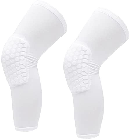 Keenso Rodillera de 2 Piezas, Rodillera de Compresión, Rodillera para Baloncesto (White)