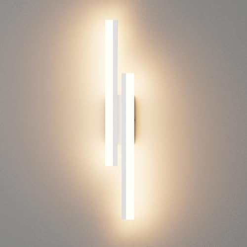 Klighten Wandleuchte Innen 18W LED Wandlampe 56cm, Warmweiß 3000K, Weiß | Aluminium+Eisen+Acryl, 1250 Lumen, Für Schlafzimmer Flur Treppenhaus, Mordern