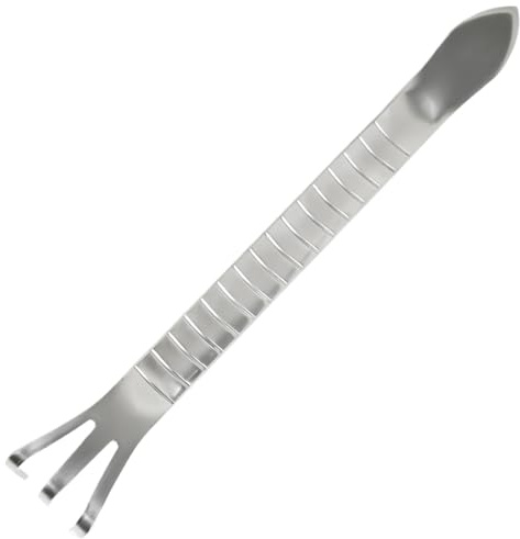 Veesper Small Rake Stainless Steel 3-prong Hand Rake Polished Non-slip Multi-Purpose Rake Thickened Bonsai Tools Mini Garden Tools, Upgraded, 8.58x1.26inch