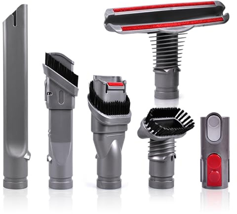 KEEPOW Staubsauger-Zubehör für Dyson V6/V7/V8/DC33/DC59 | 6-teiliges Set: Bürste, Düse, Bodendüse. Kompatibel auch mit DC34, DC35, DC62. Vielseitig einsetzbar.