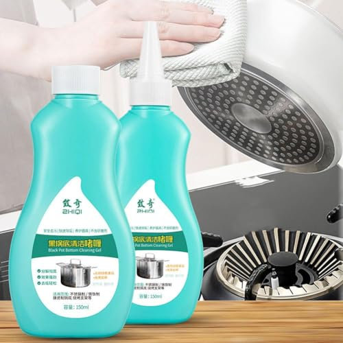 Nettoyant en gel magique pour casseroles et poêles, nettoyant en gel pour fond d'ustensiles de cuisine, nettoyant de polissage pour fond de casserole, nettoyant professionnel pour fond de casserole