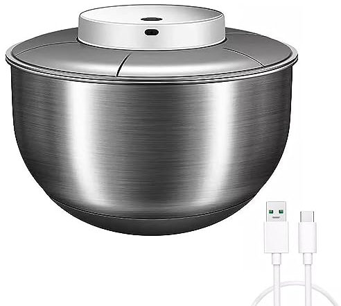 Asciugatrice Automatica Per Lattuga Da 4,8 Litri, Centrifuga Per Insalata Elettrica, Lavatrice Per Lattuga Con Rotatore Per Insalata In Acciaio Inossidabile, Ricaricabile Tramite USB, Per Insalata