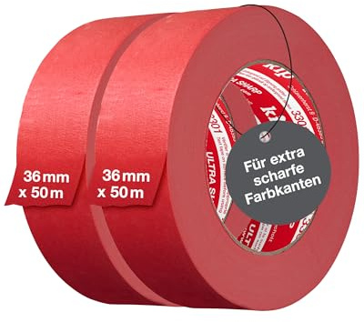kip Tape 3301 - Nastro adesivo Ultra Sharp in confezione doppia, professionale, bordi ultra affilati durante la verniciatura e la verniciatura, 36 mm x 50 m